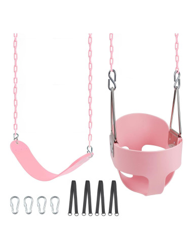 Asiento de columpio KINSPORY para niños - Rosa, alta resistencia