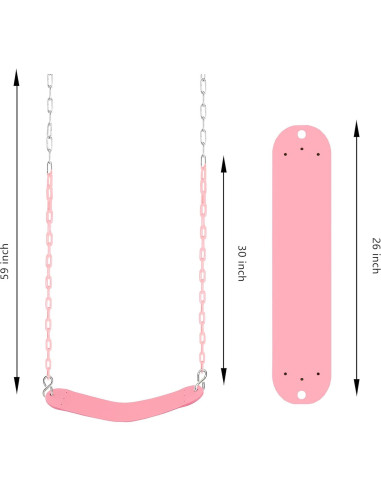 Asiento de columpio KINSPORY para niños - Rosa, alta resistencia