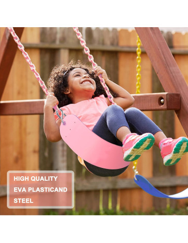 Asiento de columpio KINSPORY para niños - Rosa, alta resistencia