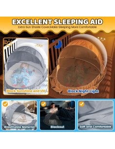 Red de Mosquito Plegable Orzbow para Cuna y Parque Bebé 120x56 cm 2