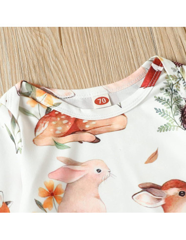 Conjunto de Pijama para Bebé AMAWMW Gato Dormilón 0-6 Meses