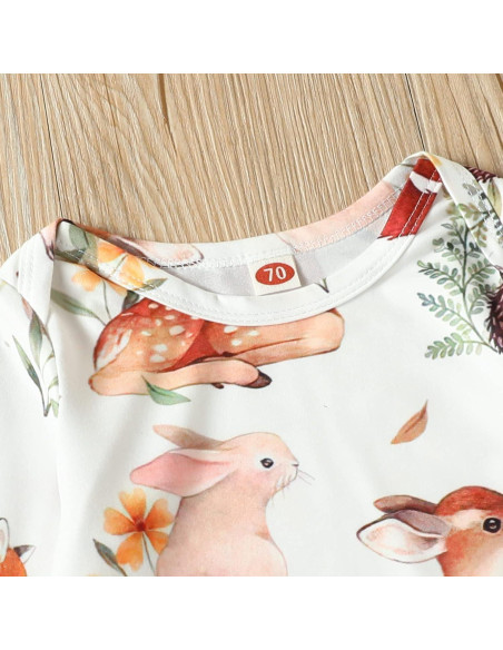 Conjunto de Pijama para Bebé AMAWMW Gato Dormilón 0-6 Meses