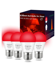Bombilla LED Roja Regulable Angyues 5W E26 630nm Bloqueo Luz Azul