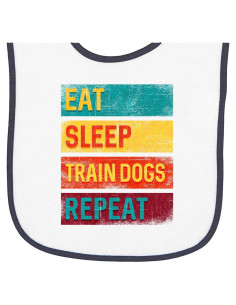 Babero de Tela de Rizo para Bebé Inktastic - Come Duerme Entrena Perros