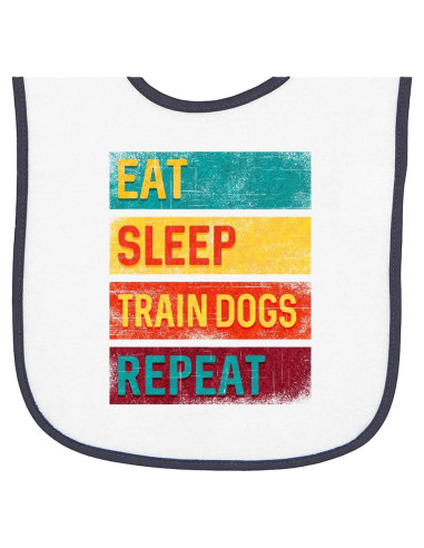 Babero de Tela de Rizo para Bebé Inktastic - Come Duerme Entrena Perros