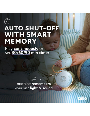 Máquina de Ruido Blanco Portátil Zello Pro | 30 Sonidos | Luz Nocturna