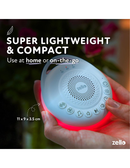 Máquina de Ruido Blanco Portátil Zello Pro | 30 Sonidos | Luz Nocturna