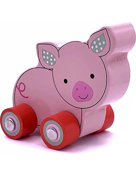 Animales de Granja de Madera con Ruedas Orange Tree - Oveja, Cerdo y Vaca