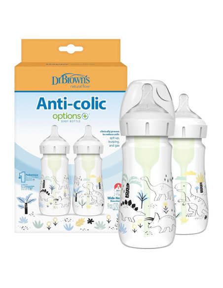 Biberón Anti-Cólico Dr. Brown's 9oz (270mL) 2-Pack Dino