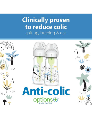 Biberón Anti-Cólico Dr. Brown's 9oz (270mL) 2-Pack Dino