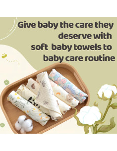 Toallitas para Bebé MUKIN de Algodón Natural 30x30 cm - 15 Piezas 2
