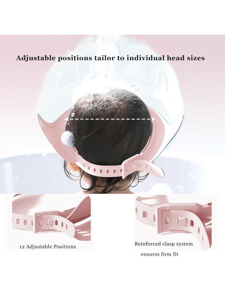 Gorro de Ducha Ajustable para Bebé Snowrose Rosa 1-9 Años Gorro de Ducha Ajustable para Bebé Snowrose Rosa 1-9 Años