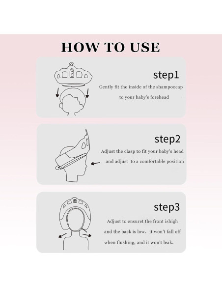 Gorro de Ducha Ajustable para Bebé Snowrose Rosa 1-9 Años Gorro de Ducha Ajustable para Bebé Snowrose Rosa 1-9 Años