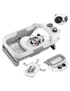 Bañera Plegable para Bebés LAUJIA con Termómetro - Gris