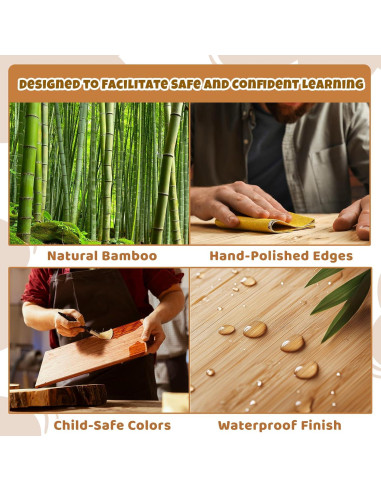 Escalera COSYLAND para Niños 2 Pasos Antideslizante Bambú