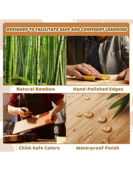 Escalera COSYLAND para Niños 2 Pasos Antideslizante Bambú Escalera COSYLAND para Niños 2 Pasos Antideslizante Bambú