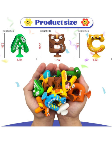 26 Juguetes de Baño ONKULL para Aprender Letras 3-12 Años