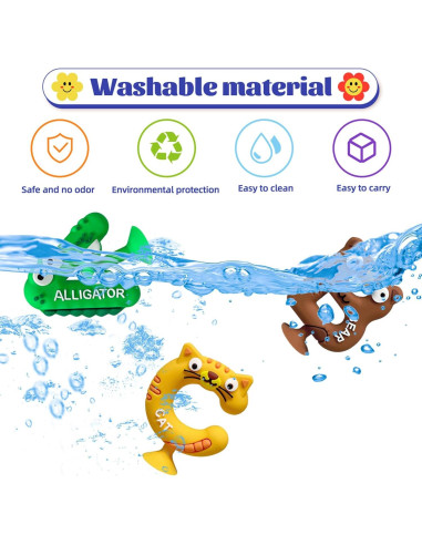 26 Juguetes de Baño ONKULL para Aprender Letras 3-12 Años