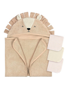Juego de Toalla con Capucha Gerber León Marrón 4 Piezas