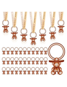 50 Chupetes de Acrílico para Baby Shower - Color Marrón