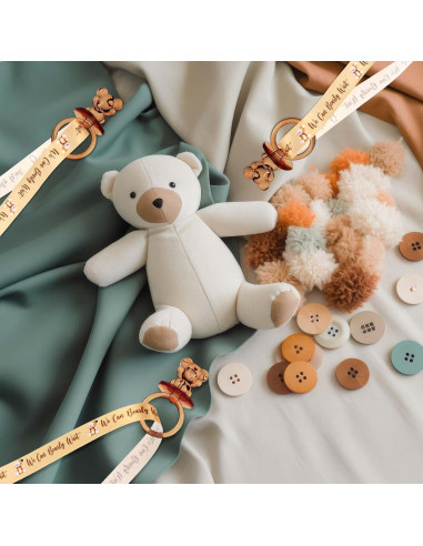 50 Chupetes de Acrílico para Baby Shower - Color Marrón