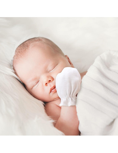 Manoplas de Algodón Orgánico para Bebés 0-6 Meses AQOKKA
