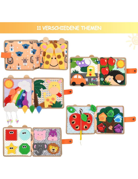 Libro Ocupado Montessori Ciervo - Actividades Silenciosas 3D