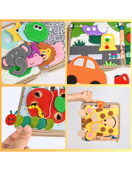 Libro Ocupado Montessori Ciervo - Actividades Silenciosas 3D