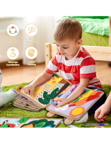 Libro Ocupado Montessori Ciervo - Actividades Silenciosas 3D