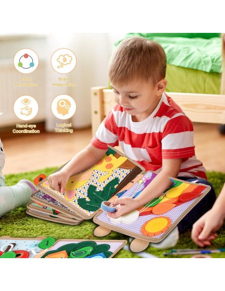 Libro Ocupado Montessori Ciervo - Actividades Silenciosas 3D