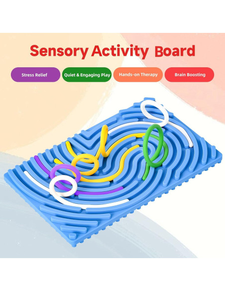 Tablero Sensorial de Silicona Cruleen 18 Cuerdas Azul 17.5x10.9cm