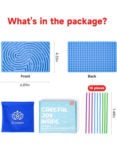 Tablero Sensorial de Silicona Cruleen 18 Cuerdas Azul 17.5x10.9cm