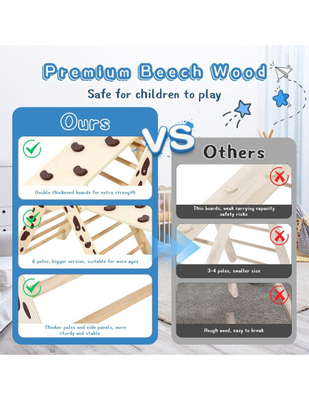 Conjunto de Escalada Pikler Dollate 5 en 1 para Niños Conjunto de Escalada Pikler Dollate 5 en 1 para Niños