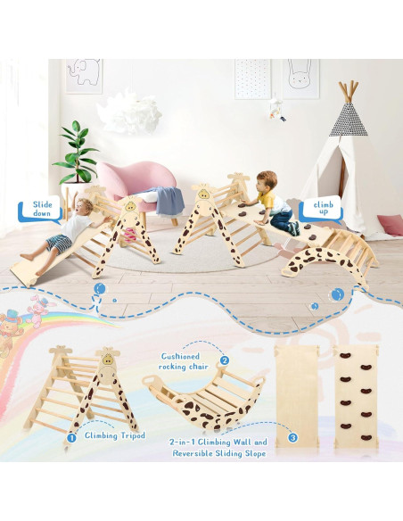 Conjunto de Escalada Pikler Dollate 5 en 1 para Niños Conjunto de Escalada Pikler Dollate 5 en 1 para Niños