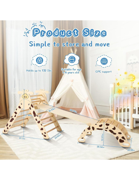 Conjunto de Escalada Pikler Dollate 5 en 1 para Niños Conjunto de Escalada Pikler Dollate 5 en 1 para Niños