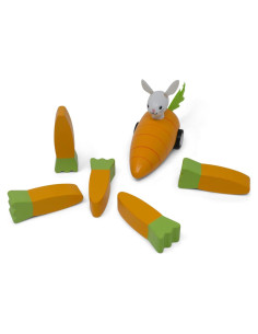 Juego de Bolos de Madera Jack Rabbit Creations - Conejo y Zanahoria