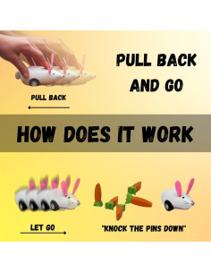 Juego de Bolos de Madera Jack Rabbit Creations - Conejo y Zanahoria 2