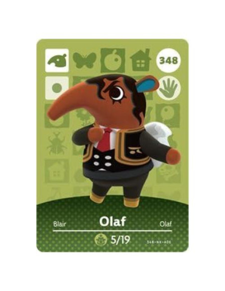 Tarjeta Amiibo Olaf Nintendo Animal Crossing Serie 4 348