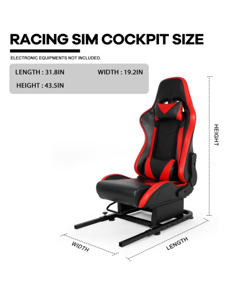 Cockpit de Simulador de Carreras Anman Asiento Rojo Ergonómico