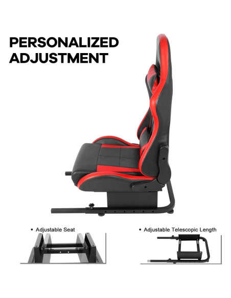 Cockpit de Simulador de Carreras Anman Asiento Rojo Ergonómico