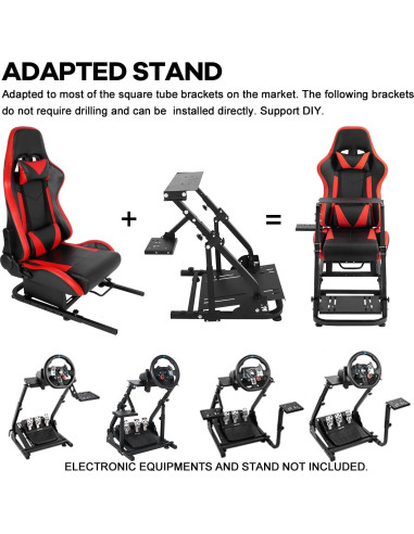 Cockpit de Simulador de Carreras Anman Asiento Rojo Ergonómico
