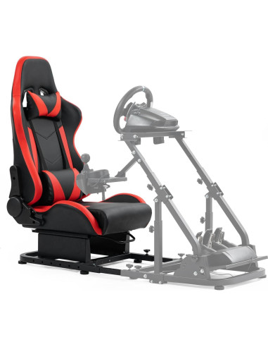 Cockpit de Simulador de Carreras Anman Asiento Rojo Ergonómico