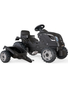 Tractor de Pedales Smoby Negro XL con Remolque - 3 a 6 años 2