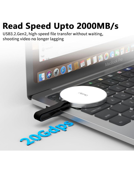 SSD Portátil Aiffro P10 2TB USB 3.2 Gen 2x2 Tipo-C