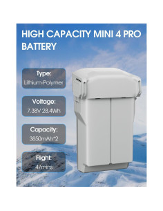 Baterías de Vuelo Inteligentes Anegine para DJI Mini 3/4 Pro - 2-Pack 3850mAh 2