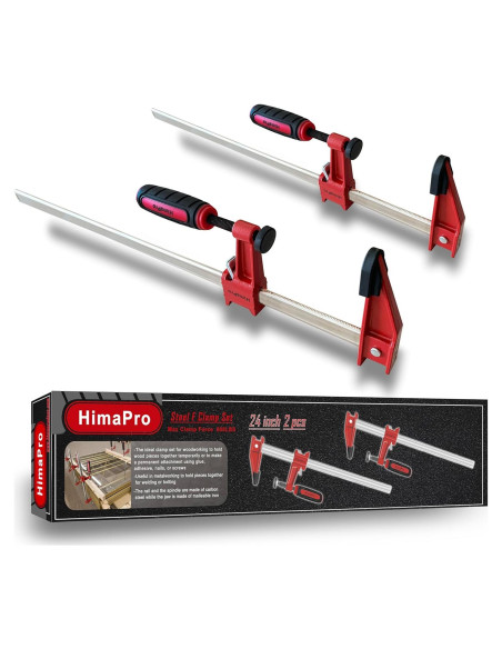 Juego de Abrazaderas F HimaPro 24" Acero 600 kg 2 Pzas