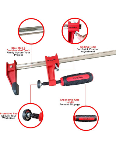 Juego de Abrazaderas F HimaPro 24" Acero 600 kg 2 Pzas