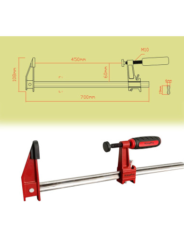 Juego de Abrazaderas F HimaPro 24" Acero 600 kg 2 Pzas