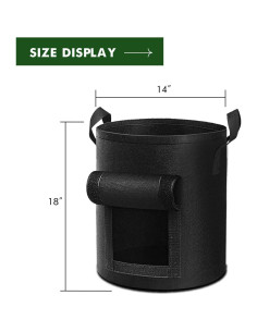 Paquete de 5 bolsas de cultivo Cavisoo 10 galones para jardín 2