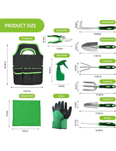 Juego de Herramientas de Jardinería Renashed 11 Piezas Acero Inoxidable 2